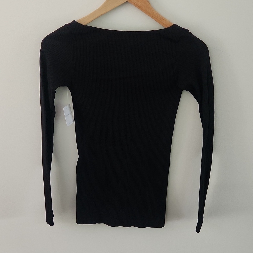 NWT FP Black Ribbed Top - Picture 3 of 7